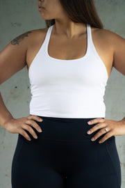 White Racerback Tank
