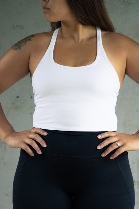 White Racerback Tank