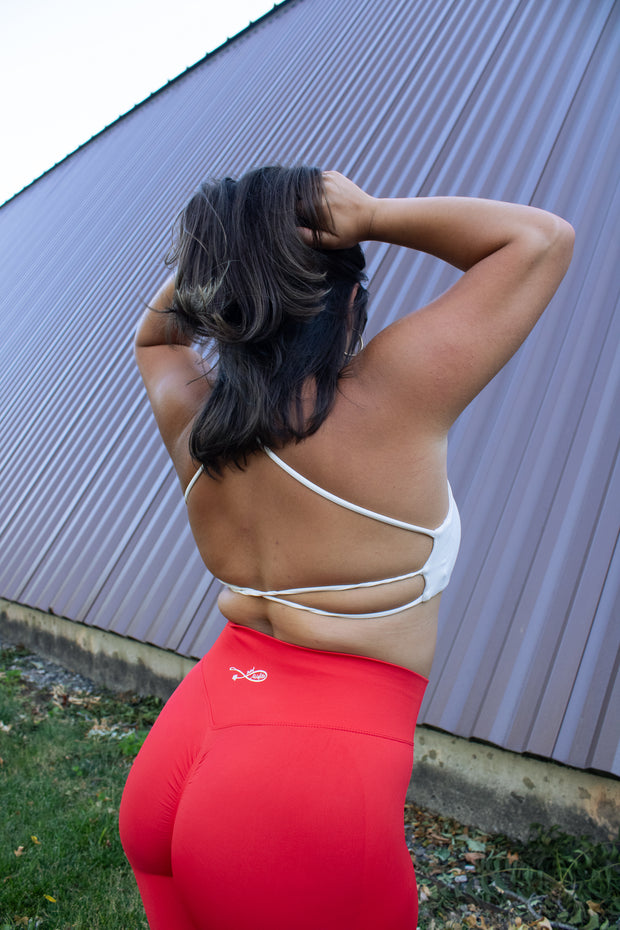 Creme Cross-Back Bra