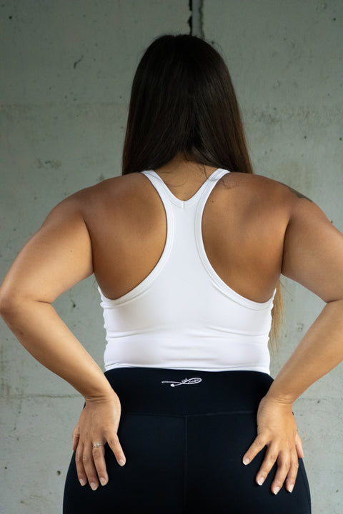 White Racerback Tank
